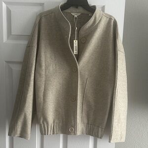 Max Studio Light Gray Button-Up Jacket